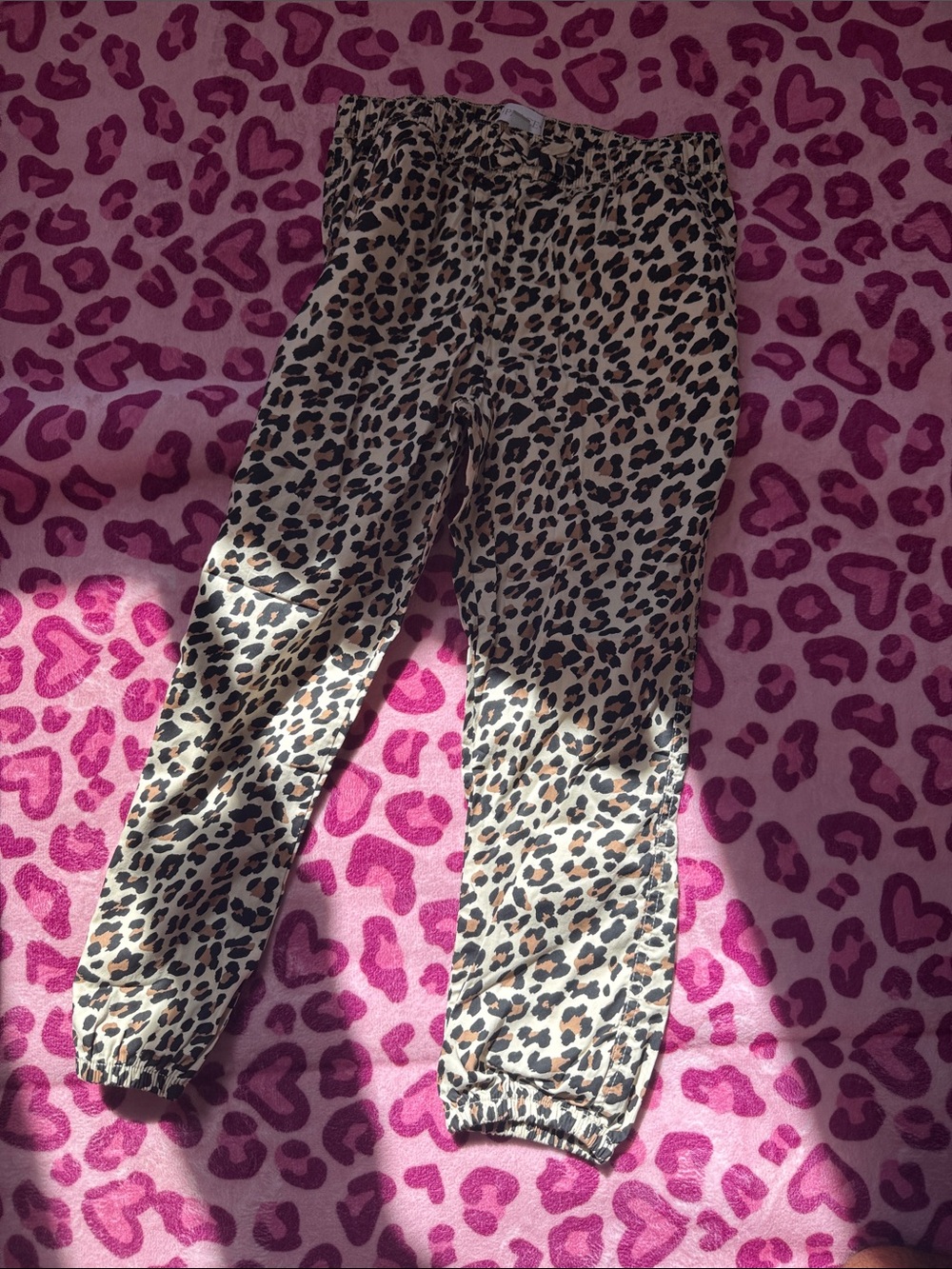 Place Leopard-Print Jogger Pants in Beige and Black